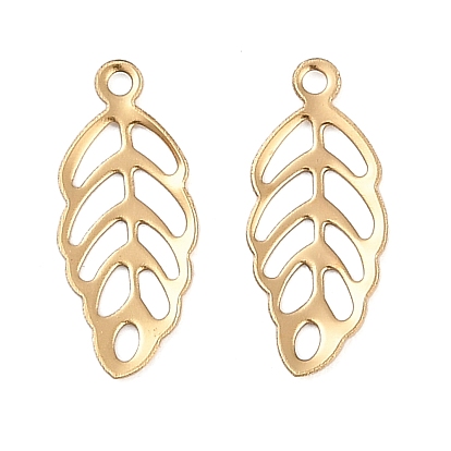 Ионное покрытие (ip) 316 хирургические брелоки из нержавеющей стали, очарование листа