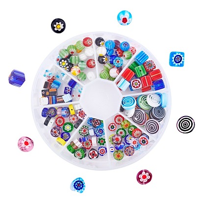 Handmade Millefiori Glass Beads, Mixed Shapes