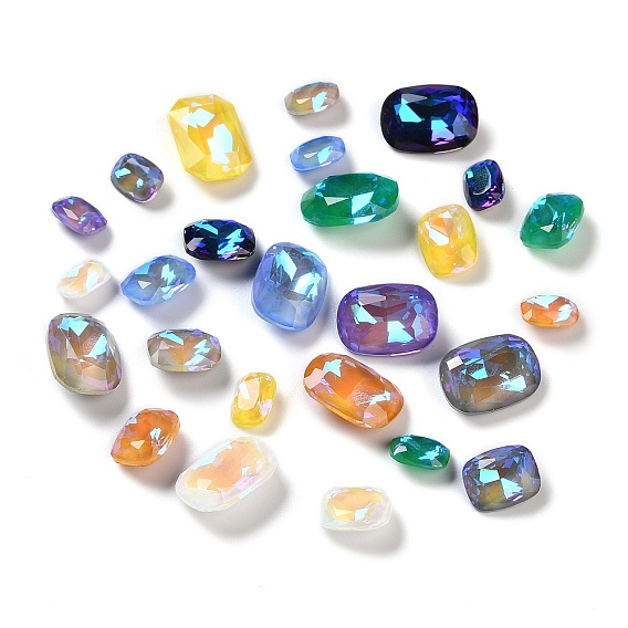 Стеклянные стразы кабошоны, вернуть точку, граненые, прямоугольные