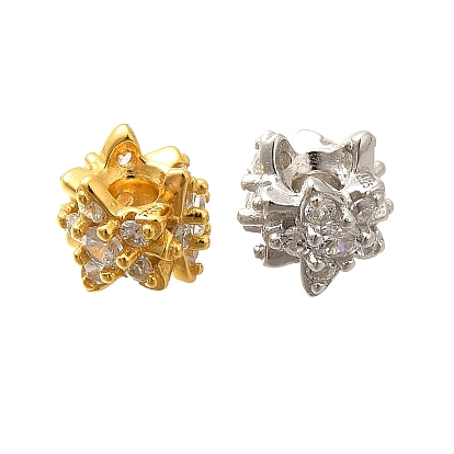 925 бусины из стерлингового серебра с микропаве, прозрачные бусины из кубического циркония, неправильная звезда