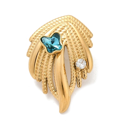 Крыло 304 броши из нержавеющей стали с кубическим цирконием для одежды-рюкзака