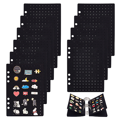 12шт. полиэстер эмалированный органайзер для хранения булавок, прямоугольные, с кольцами на петлях из железа с вкладными листами 6шт.