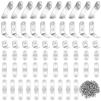 140шт. 6 варианты дизайна уголков из нержавеющей стали, кронштейн для соединения мебели, с 560шт 201 винтами из нержавеющей стали