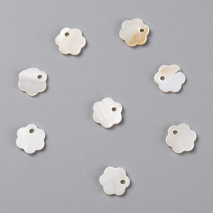Natural Freshwater Shell Charms, Flower