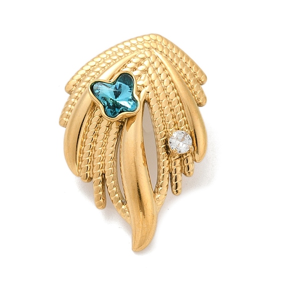 Крыло 304 броши из нержавеющей стали с кубическим цирконием для одежды-рюкзака