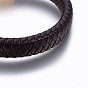 Cuir bracelets de corde tressée, 304 fermoir magnétique en acier inoxydable, rectangle