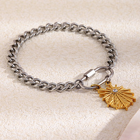 Zweifarbige Armbänder aus Edelstahl in Muschelform für Damen