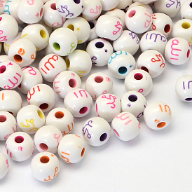 Constellation/Zodiac Sign Round Craft Style Acrylic Beads