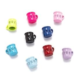 Окрашенного распылением медные подвески, чашка со словом кофе