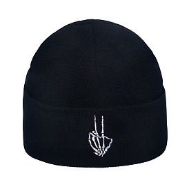 Polyacrylonitrile Fiber Yarn Cuffed Beanies Cap, Winter Warmer Knit Hat for Women
