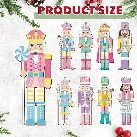 9 шт. деревянные подвесные украшения в виде щелкунчика, с пеньковой веревки, для подвесных украшений на елку