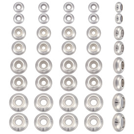 48шт 4 стили бусины из нержавеющей стали, с пластиковым, ползунки, рондель