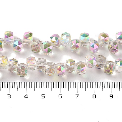 Half Rainbow Plated Electroplate Beads Strands, Faceted, Rondelle
