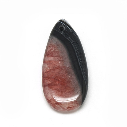 Natural Brazil Crackle Agate Pendants, Dyed & Heated, Drop