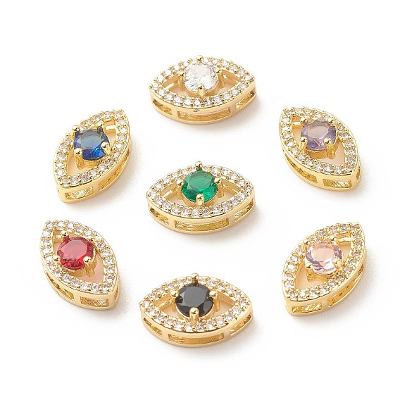 Стойки обшивки латунь кубического циркония многожильных ссылки, без кадмия и без свинца, долговечное покрытие из настоящего золота 18 k, глаз