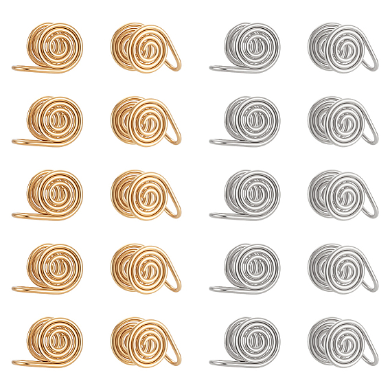 20 шт. 304 серьги-манжеты со спиральной накладкой из нержавеющей стали