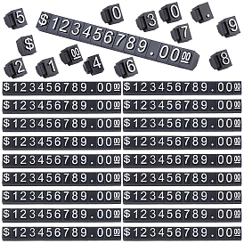 50 сумки из АБС-пластика, ценник в виде куба, регулируемый ценник, с набором ценовых блоков с цифрами и буквами в долларах, для стойки дисплея цены ювелирных изделий