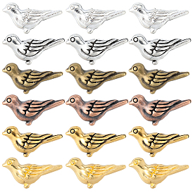 150 шт 6 цвета бусины из сплава тибетского стиля, птица, без свинца и без кадмия