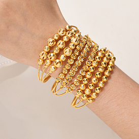 Элегантные многослойные текстурные латунные бусины браслеты-манжеты