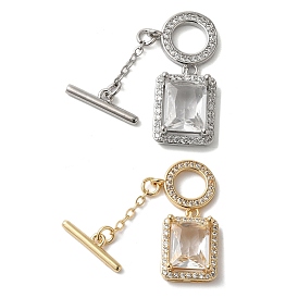 Латунные застежки-молнии из прозрачного кубического циркония, без кадмия, без никеля и без свинца, прямоугольные