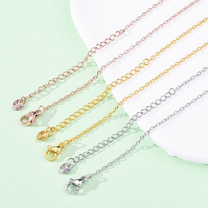 Латунные кабельные цепи ожерелья, с 304 из нержавеющей стали омара застежками, без свинца и без кадмия, долговечный, стойки покрытие