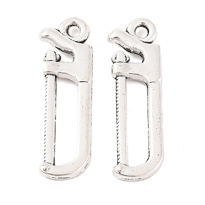 Saw Tibetan Style Zinc Alloy Pendants, Lead Free & Cadmium Free, 25.7x7.8x2.5mm, Hole: 2mm, about 416pcs/500g