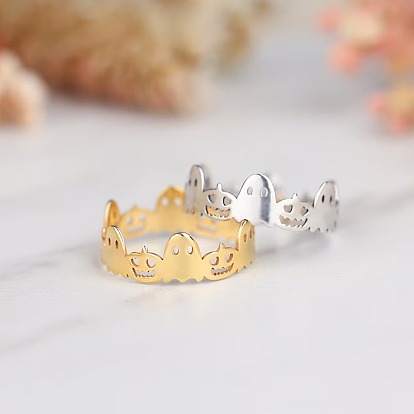 Призрак и тыква 925 кольца из стерлингового серебра