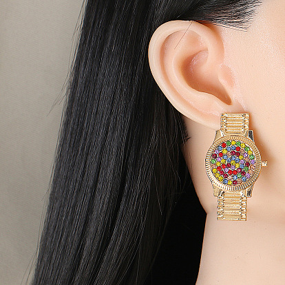 Minimalist and Elegant Design - 55059 Creative Watch, Ear Studs for Women.