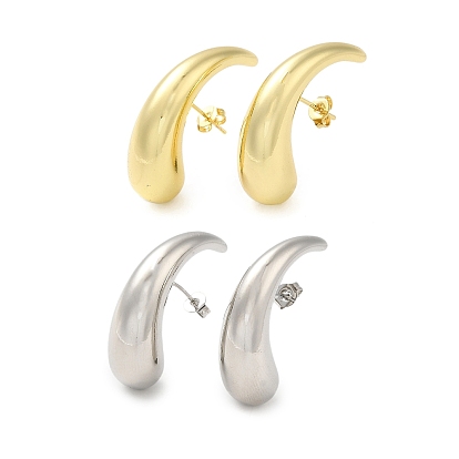 Латунные серьги-гвоздики в форме капли для женщин, без кадмия и без свинца, долговечный