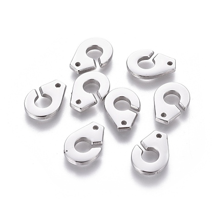 Revestimiento iónico (ip) 304 encantos de acero inoxidable, con anillos de salto, Corte con laser, plano y redondo con alfabeto