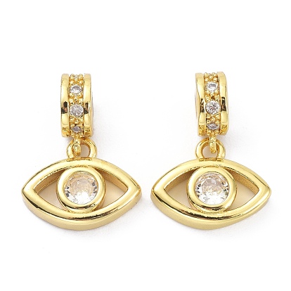 Brass Cubic Zirconia Pendants, Eye