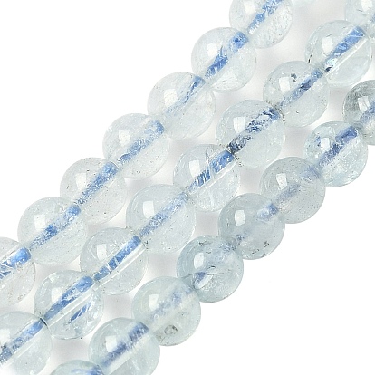 Природные Аквамарин бисер нитей, круглые