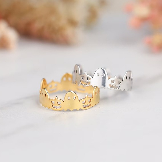 Призрак и тыква 925 кольца из стерлингового серебра