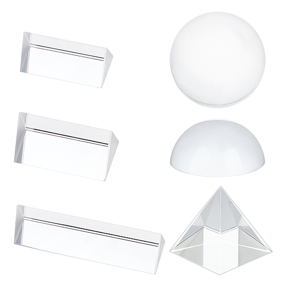 6шт 6 стили стеклянная тройная призма, лабораторные принадлежности, разнообразные