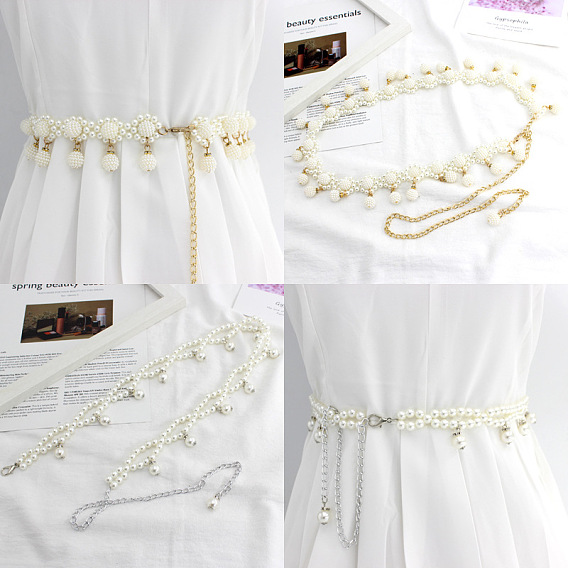 Цепочки на талию из сплава и пластика с имитацией жемчуга для женщин