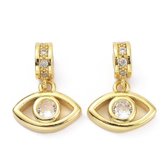 Brass Cubic Zirconia Pendants, Eye