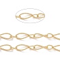 Brass Twisted Oval Link Chains, Unwelded, with Spool, Cadmium Free & Lead Free