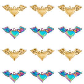 12 шт. 2 цвета 304 подвески из нержавеющей стали, подвески в виде крыльев сердца