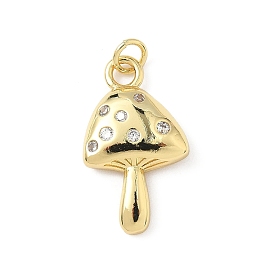 Латунные микро проложить кубического циркония подвески, с целью перехода в кольце, гриб, без свинца и без кадмия, долговечный, реальный 18 k позолоченный, стойки покрытие