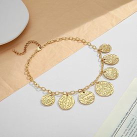 Латунные ожерелья с подвеской в виде монеты для женщин