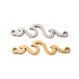 201 Stainless Steel Connector Charms, Wave Links