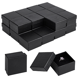 Квадратные картонные коробки для хранения ювелирных изделий, с губкой внутри, серьги кольца ожерелья браслеты подарки упаковка