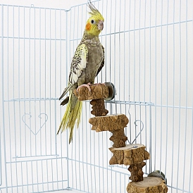 Parrot Climbing Ladder Stand, Wood Perches Play Stand for Bird