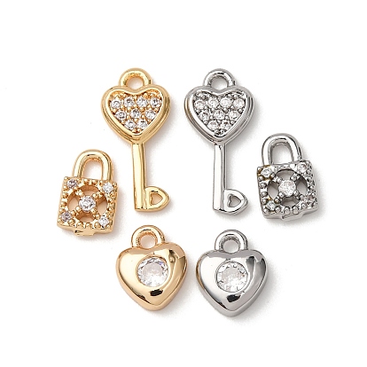Латунные микро проложить кубического циркония подвески, Брелоки для замков/ключей
