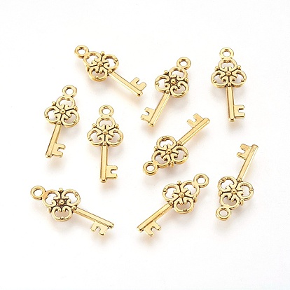 Сплавочные подвески тибетского стиля, отмычка, без свинца и без кадмия, 23x9.5x2 мм, отверстие : 2 мм