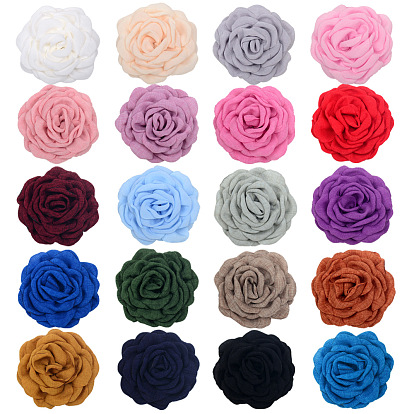 Satin Fabric Handmade 3D Camerlia Flower, DIY Ornament Accessories for Shoes Hats Clothes