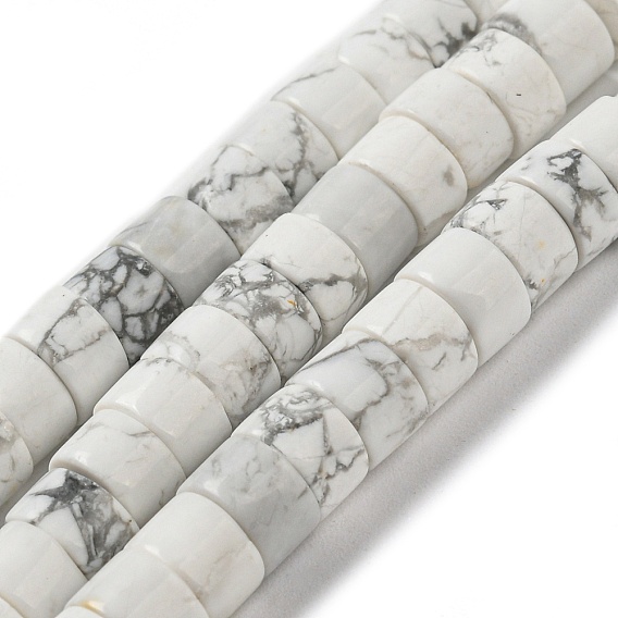 Природные Говлит бисер нитей, диск, Heishi бусы