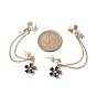 Light Gold 304 Stainless Steel Cuff Earring Chains with Rhinestone, Star & Flower Alloy Enamel Dangle Stud Earrings Crawler Earrings