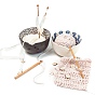 Round Handmade Porcelain Yarn Bowl Holder, Knitting Wool Storage Basket with Holes to Prevent Slipping