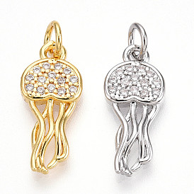 Латунные микро проложить кубического циркония подвески, без кадмия и без свинца, медузы прелести, с целью перехода в кольце